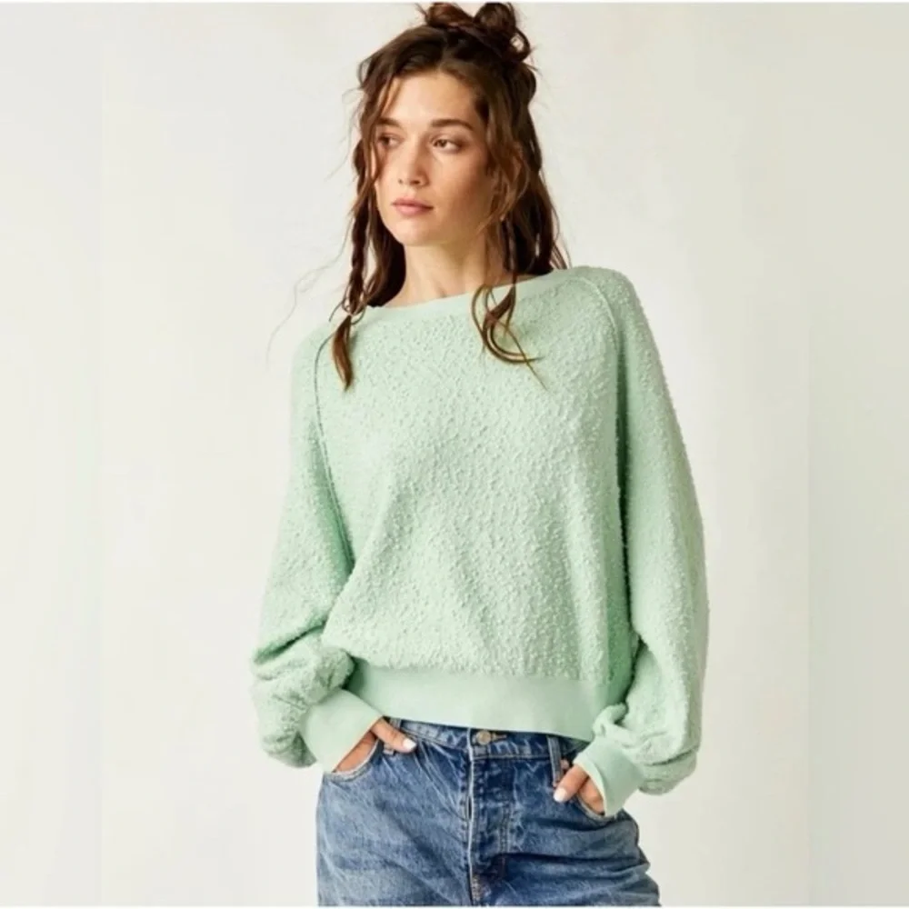 Free People Found‎ My Friend Pullover Sweater in Mint Green Size Small